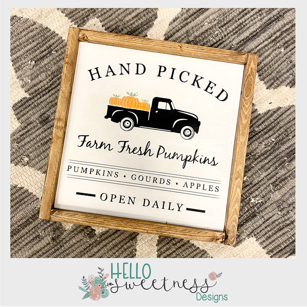 Hand picked pumpkins sign - Hello Sweetness Designs