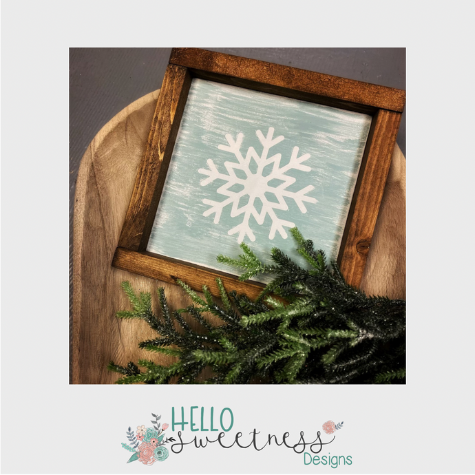 Square snowflake holiday sign