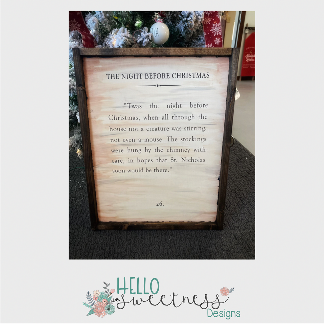 “The night before Christmas” Holiday sign
