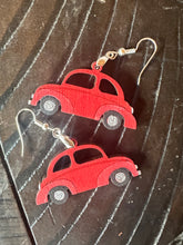 Love Bug Volkswagen Earrings Red