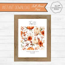 Fall Floral Print- Printable / Digital Download