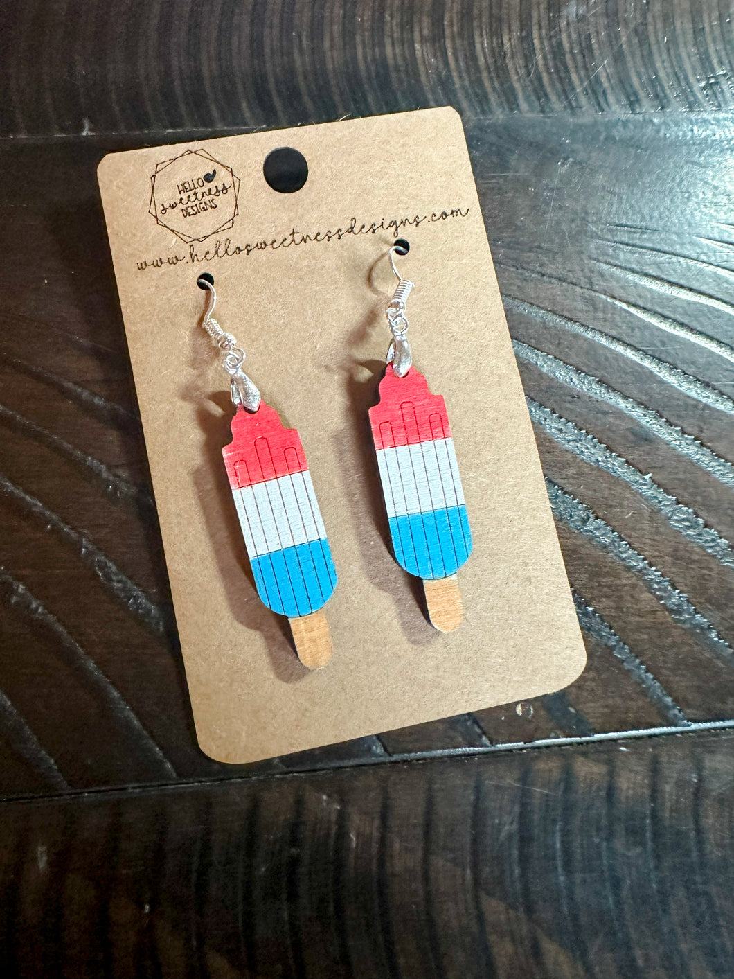 Patriotic Bomb Pop Popsicle Earrings