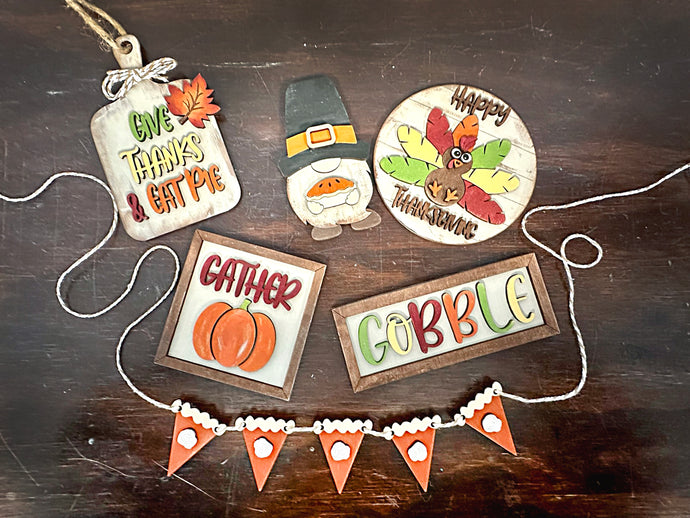 Thanksgiving Tiered Tray Set